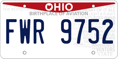 OH license plate FWR9752