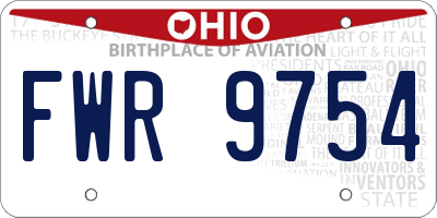 OH license plate FWR9754