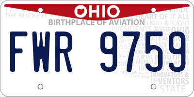 OH license plate FWR9759