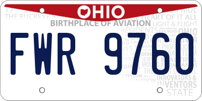 OH license plate FWR9760
