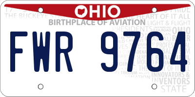 OH license plate FWR9764