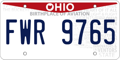 OH license plate FWR9765