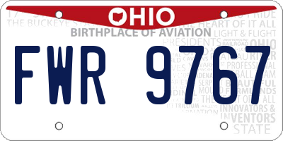 OH license plate FWR9767
