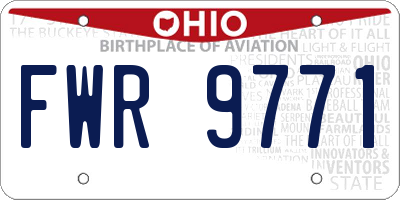 OH license plate FWR9771