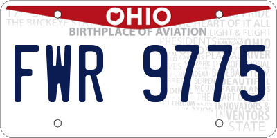 OH license plate FWR9775