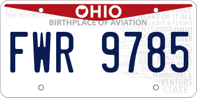 OH license plate FWR9785