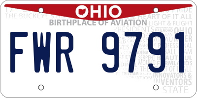 OH license plate FWR9791