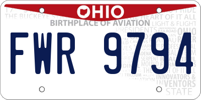 OH license plate FWR9794