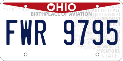 OH license plate FWR9795