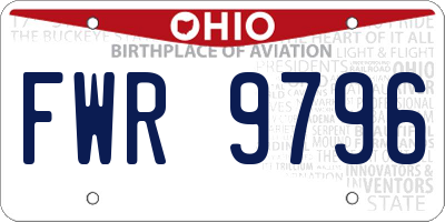 OH license plate FWR9796