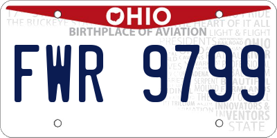 OH license plate FWR9799