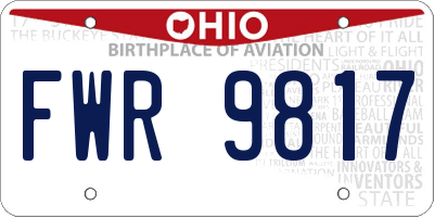 OH license plate FWR9817