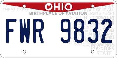 OH license plate FWR9832