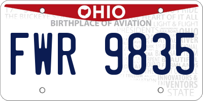 OH license plate FWR9835