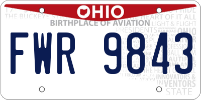 OH license plate FWR9843