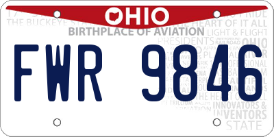 OH license plate FWR9846