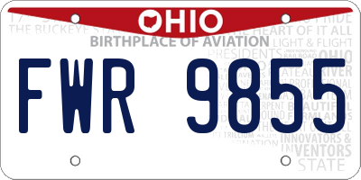 OH license plate FWR9855