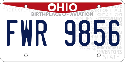 OH license plate FWR9856