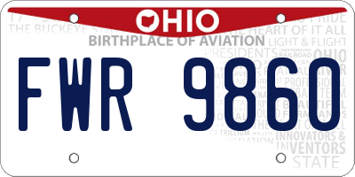 OH license plate FWR9860