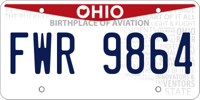 OH license plate FWR9864