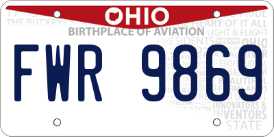 OH license plate FWR9869