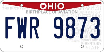 OH license plate FWR9873