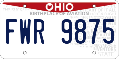OH license plate FWR9875