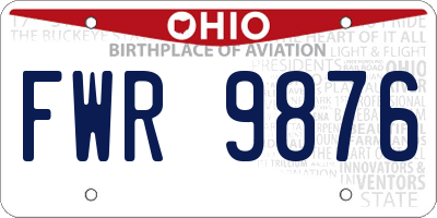 OH license plate FWR9876
