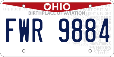 OH license plate FWR9884