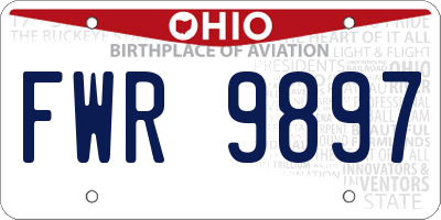 OH license plate FWR9897