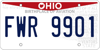 OH license plate FWR9901