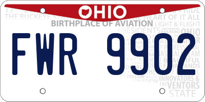 OH license plate FWR9902