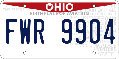 OH license plate FWR9904