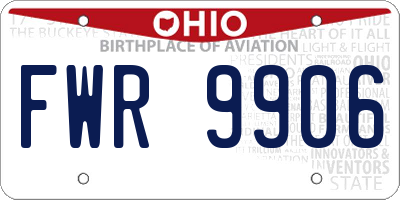 OH license plate FWR9906