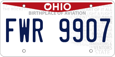 OH license plate FWR9907