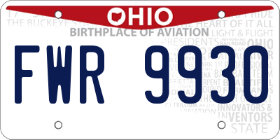 OH license plate FWR9930