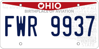 OH license plate FWR9937