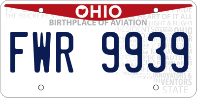 OH license plate FWR9939