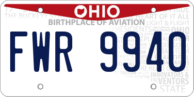 OH license plate FWR9940