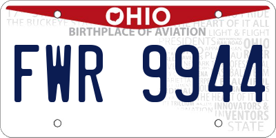 OH license plate FWR9944