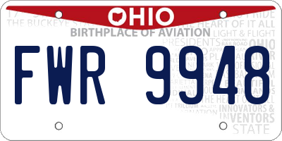 OH license plate FWR9948