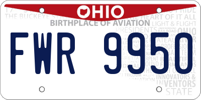 OH license plate FWR9950