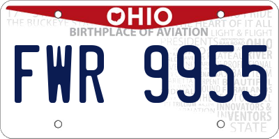 OH license plate FWR9955