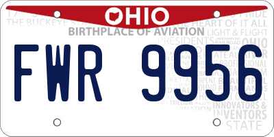 OH license plate FWR9956