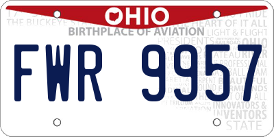 OH license plate FWR9957