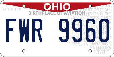 OH license plate FWR9960