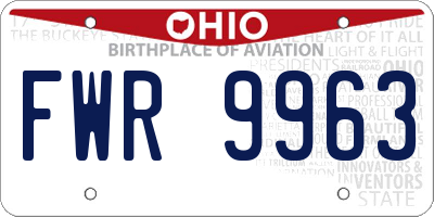 OH license plate FWR9963