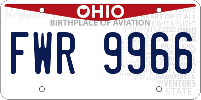 OH license plate FWR9966