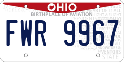 OH license plate FWR9967