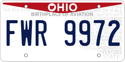 OH license plate FWR9972